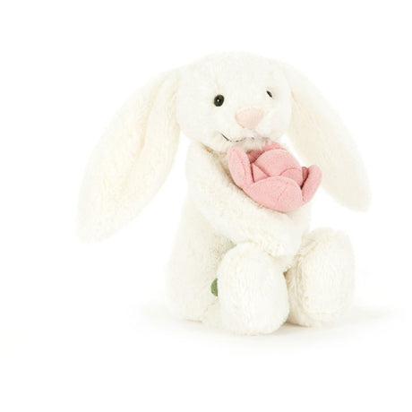 Jellycat Bashful Rabbit Cream w/Flower 18 cm