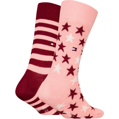 Tommy Hilfiger Soft Pink/Rouge Kids Socks 2-Pack Stars And Stripes