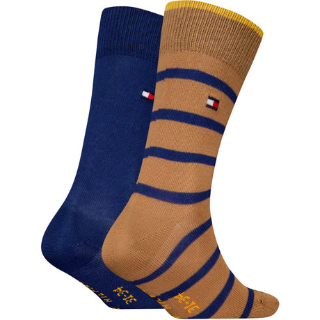 Tommy Hilfiger Classic Khaki/Blue Kids Socks 2-Pack Breton Stripe