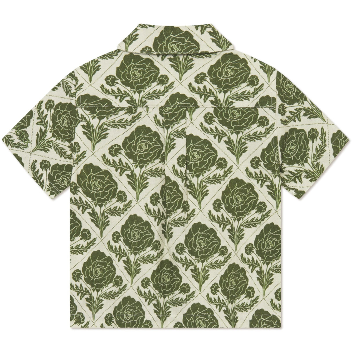 Les Deux Kids Vintage Green/Ivory Lesley Flower Tile AOP Shirt