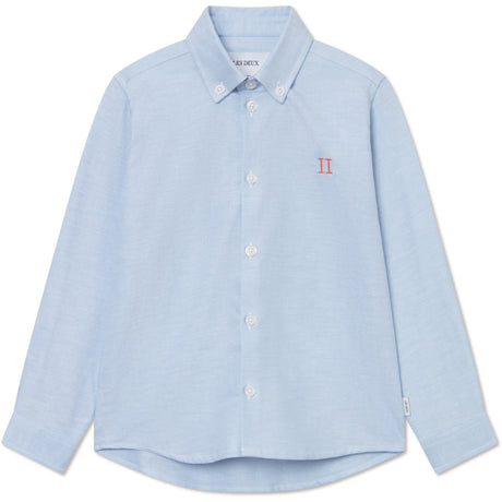 Les Deux Kids Light Blue Konrad Contrast Oxford Shirt