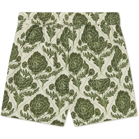 Les Deux Kids Vintage Green/Ivory Lesley Flower Tile AOP Shorts