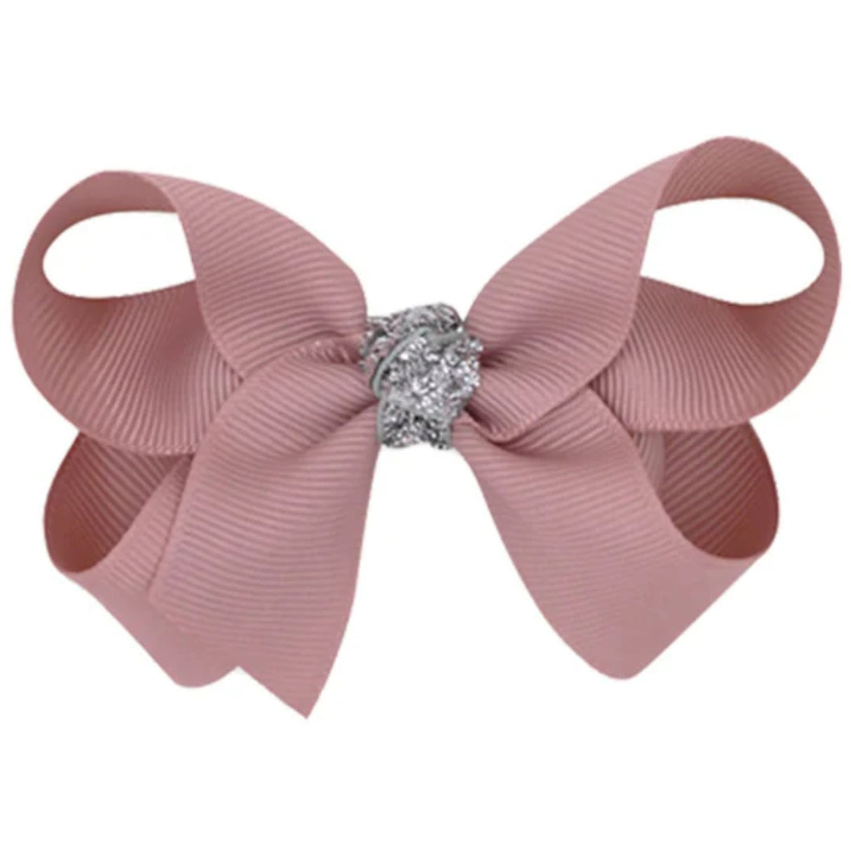 Bow's by Stær Klassisk Bow - Antique Rose/Sølv Glitter - 8 cm