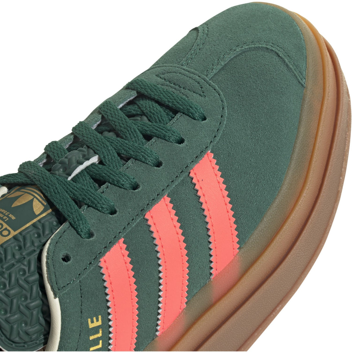 adidas Originals Collegiate Green/Signal Coral/Cream White Gazelle Bold J Sneakers