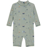 Color Kids Iceberg Green Baby Suit L/S, AOP