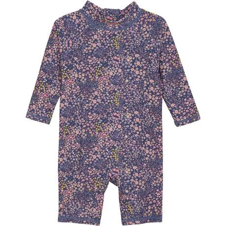 Color Kids Vintage Indigo Baby Suit L/S, AOP