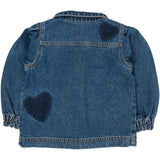 COPENHAGEN COLORS Indigo Blue Washed Organic Denim Hearts Jacket