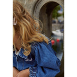 COPENHAGEN COLORS Indigo Blue Washed Organic Denim Hearts Jacket