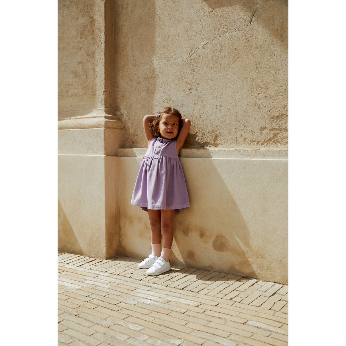 COPENHAGEN COLORS Lavender Organic Twill Dress W Collar