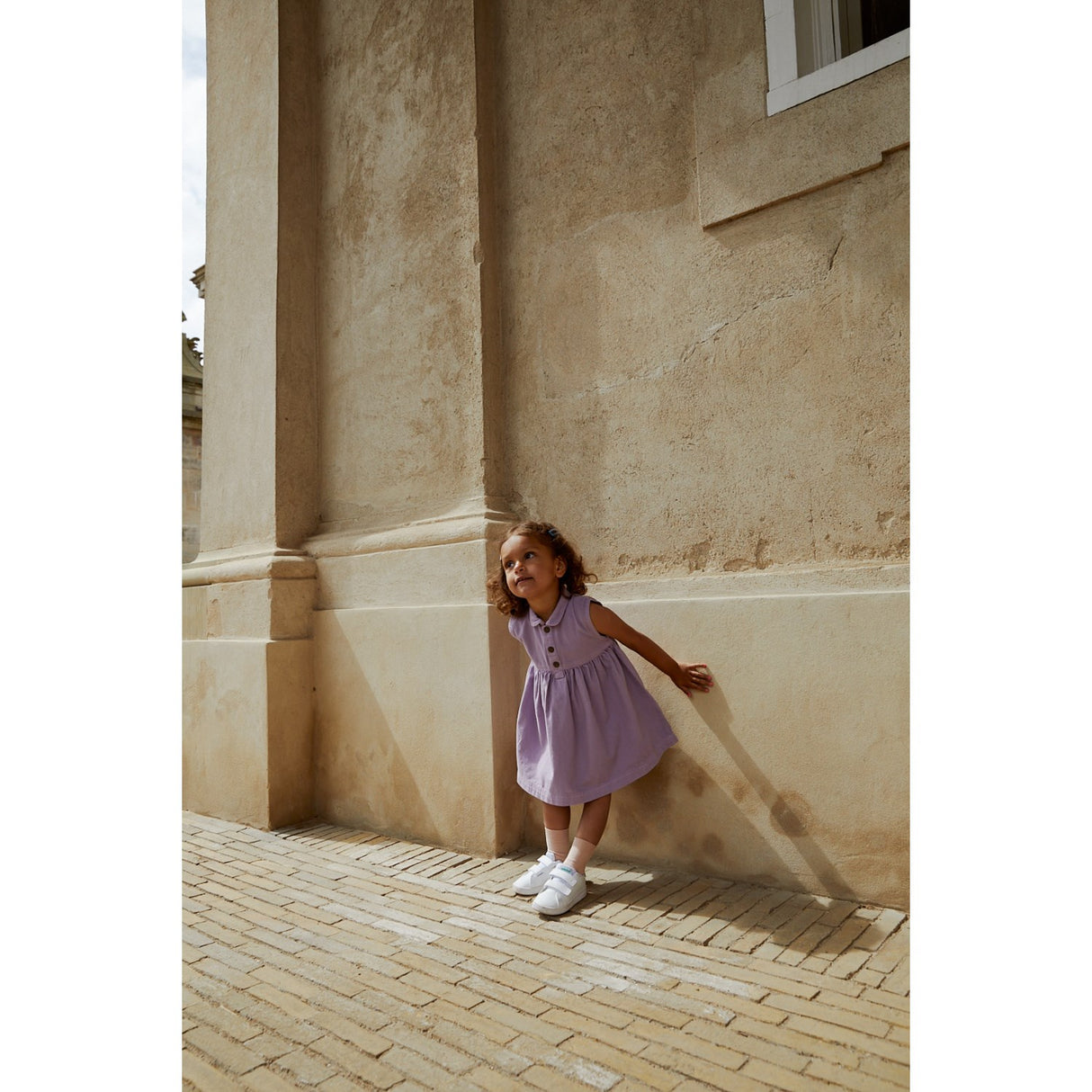 COPENHAGEN COLORS Lavender Organic Twill Dress W Collar