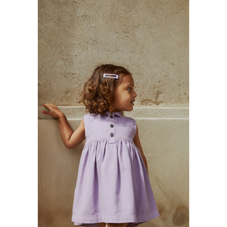 COPENHAGEN COLORS Lavender Organic Twill Dress W Collar