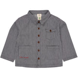 COPENHAGEN COLORS Navy Stripe Striped Twill Jacket W Pockets