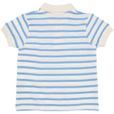 COPENHAGEN COLORS Sky Blue Stripe Pique Stripe Poloshirt