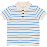 COPENHAGEN COLORS Sky Blue Stripe Pique Stripe Poloshirt