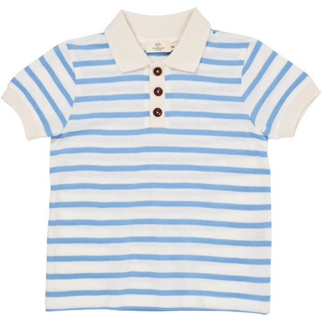 COPENHAGEN COLORS Sky Blue Stripe Pique Stripe Poloshirt
