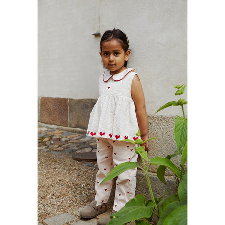 COPENHAGEN COLORS Dusty Rose W. Berry Hearts Twill Heart Pants