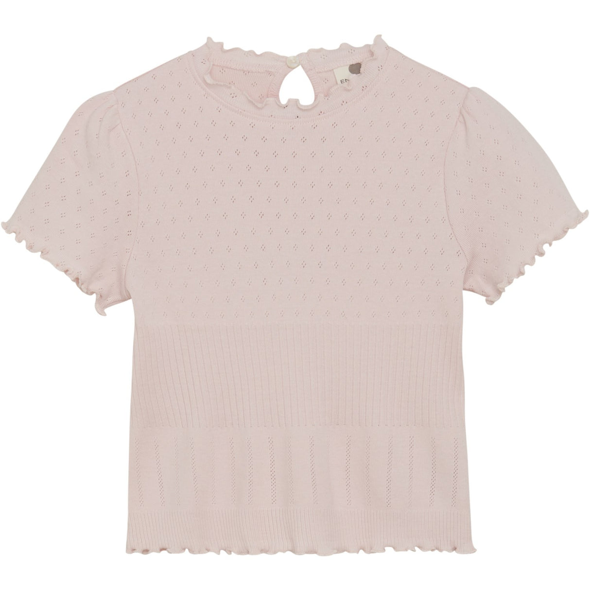 En Fant Veiled Rose T-Shirt Pointelle