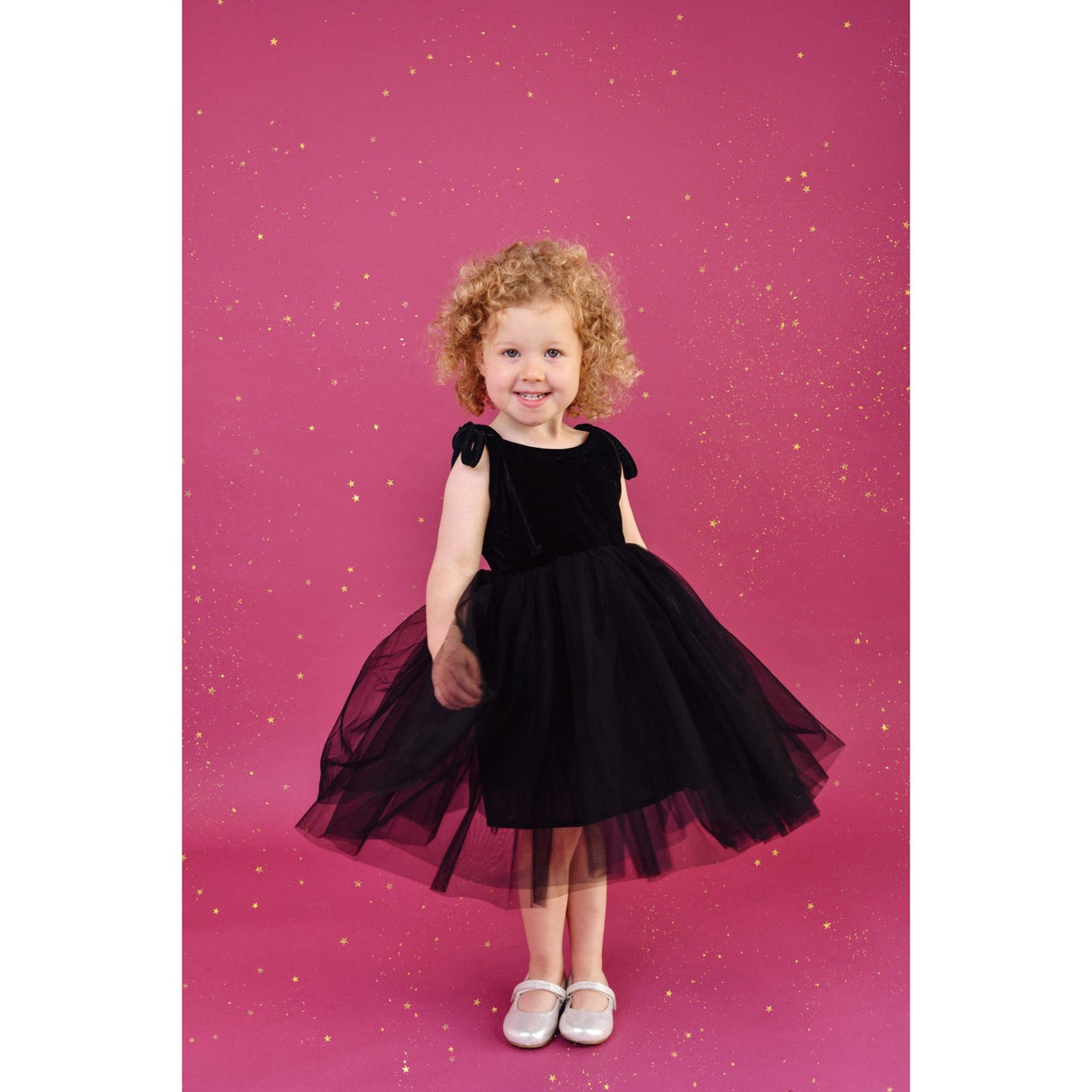 Dolly by Le Petit Tom Black Dolly Universe Velvet Cosmic Strings Tutu Dress