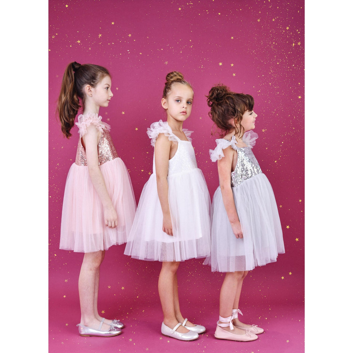 Dolly by Le Petit Tom Pink Dolly Universe Sequin Glitter Galaxy Tutu Dress