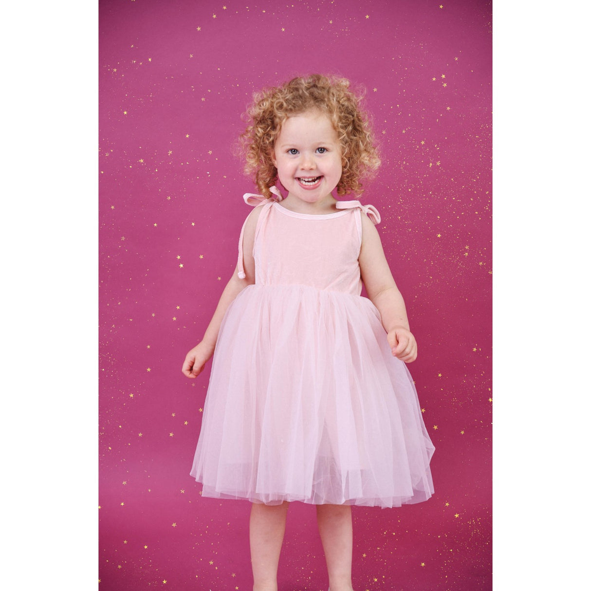 Dolly by Le Petit Tom Pink Dolly Universe Velvet Cosmic Strings Tutu Dress