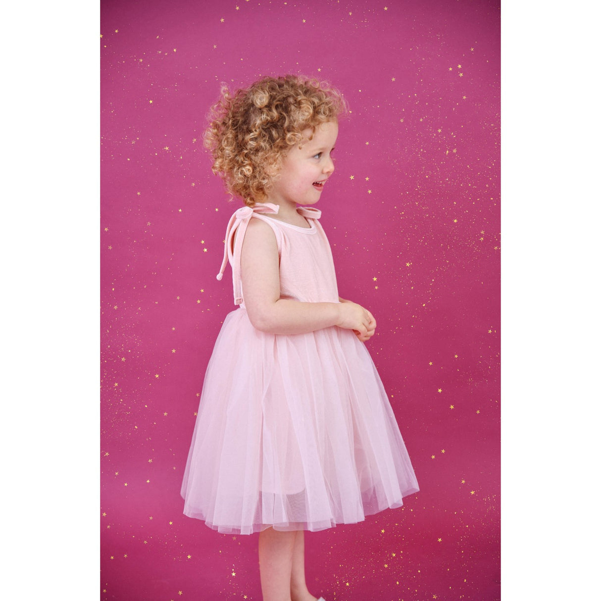 Dolly by Le Petit Tom Pink Dolly Universe Velvet Cosmic Strings Tutu Dress