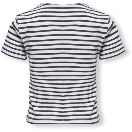 kids ONLY Night Sky Horizontal Cloud Dancer Nella Striped O-Neck T-Shirt Noos