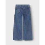Name It Medium Blue Denim Heart Bella Wide Jeans