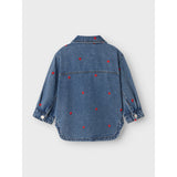 Name It Medium Blue Denim Heart Nina Embroidery Denim Jacket