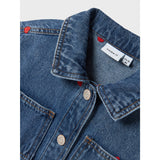 Name It Medium Blue Denim Heart Nina Embroidery Denim Jacket
