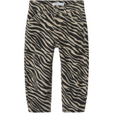 Name It Cement Black Zebra Bella Twill Mom Pants