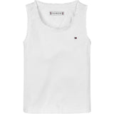 Tommy Hilfiger White Essential Rib Lace Tank Top
