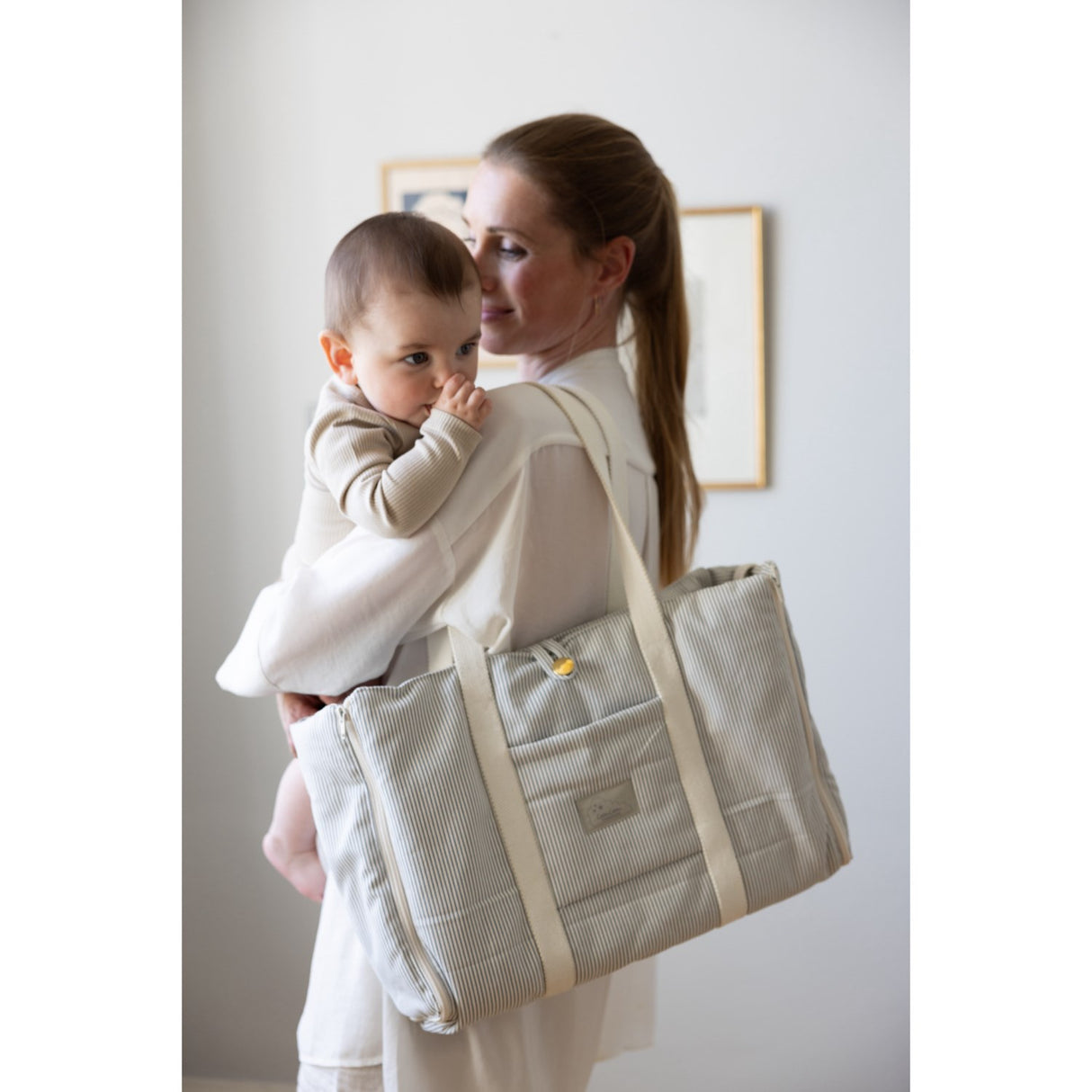 Cam Cam Copenhagen Classic Stripes Blue Fold-Out Changing Bag