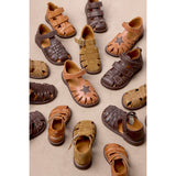 Angulus Dark Brown Braided Leathersandal