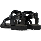 Angulus Black Justerbar Leathersandal Med Velcro