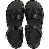 Angulus Black Justerbar Leathersandal Med Velcro