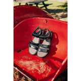 Angulus Black Justerbar Leathersandal Med Velcro