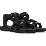 Angulus Black Justerbar Leathersandal Med Velcro