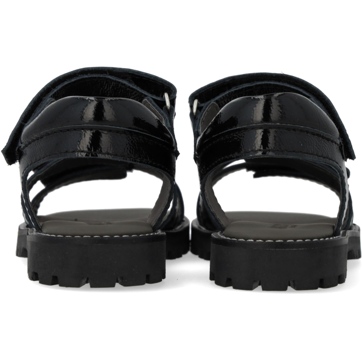 Angulus Black Justerbar Leathersandal Med Velcro
