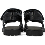 Angulus Black Justerbar Leathersandal Med Velcro