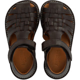 Angulus Dark Brown Braided Leathersandal