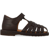 Angulus Dark Brown Braided Leathersandal