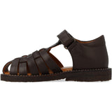 Angulus Dark Brown Braided Leathersandal