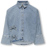 kids ONLY Light Blue Denim Grace 7/8 Bow Shirt Denim