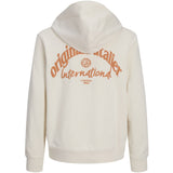 Jack & Jones Junior Antique White Aros Type Sweat Hoodie Back