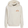 Jack & Jones Junior Antique White Aros Type Sweat Hoodie Back