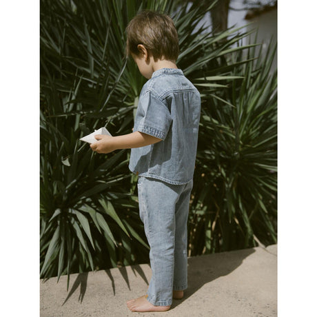 Lil'Atelier Medium Blue Denim Fundo Ss Loose Denim Shirt