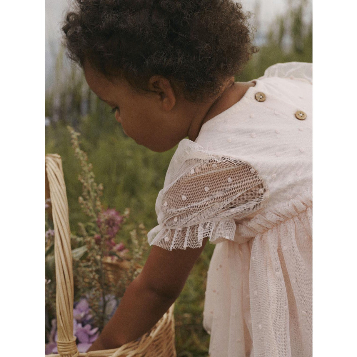 Lil'Atelier Peach Blush Frilla Loose Tulle Body Dress