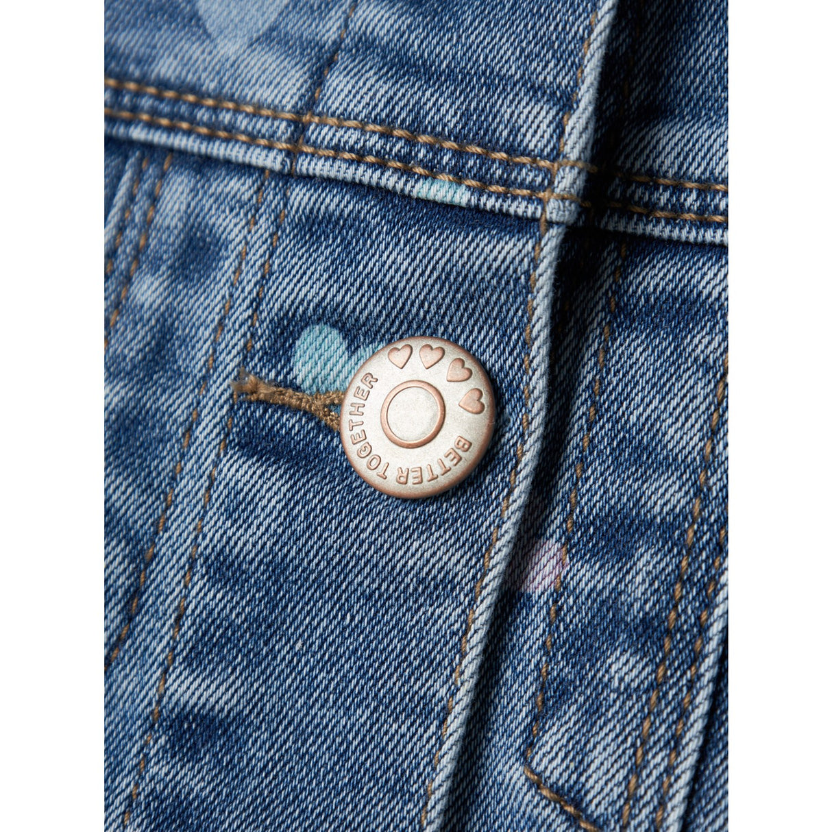 Name It Medium Blue Denim Heart Falula Denim Jacket