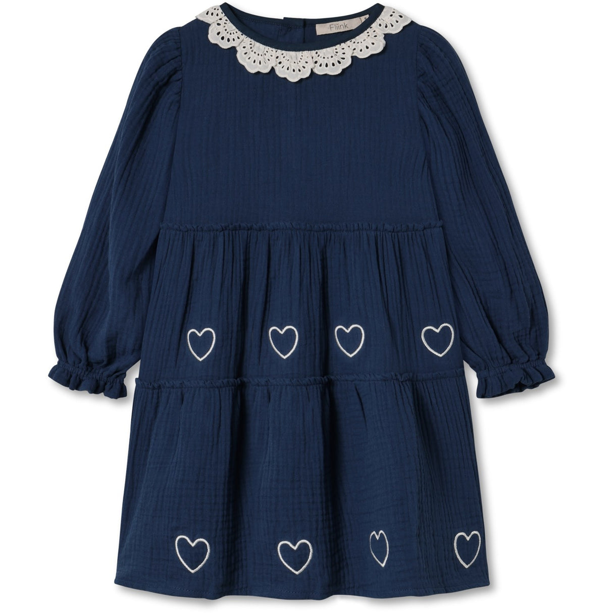 Fliink Insignia Blue / Sandshell Elmo Heart Ls Dress