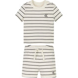 Calvin Klein Tofu / Ck Black Stripe Stripe Ss T-Shirt Shorts Set